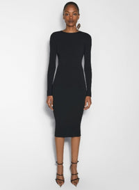 BLACK ILLUSION KNIT DRESS