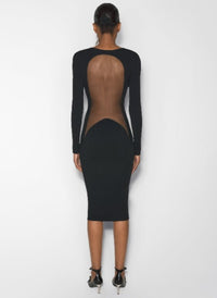 BLACK ILLUSION KNIT DRESS