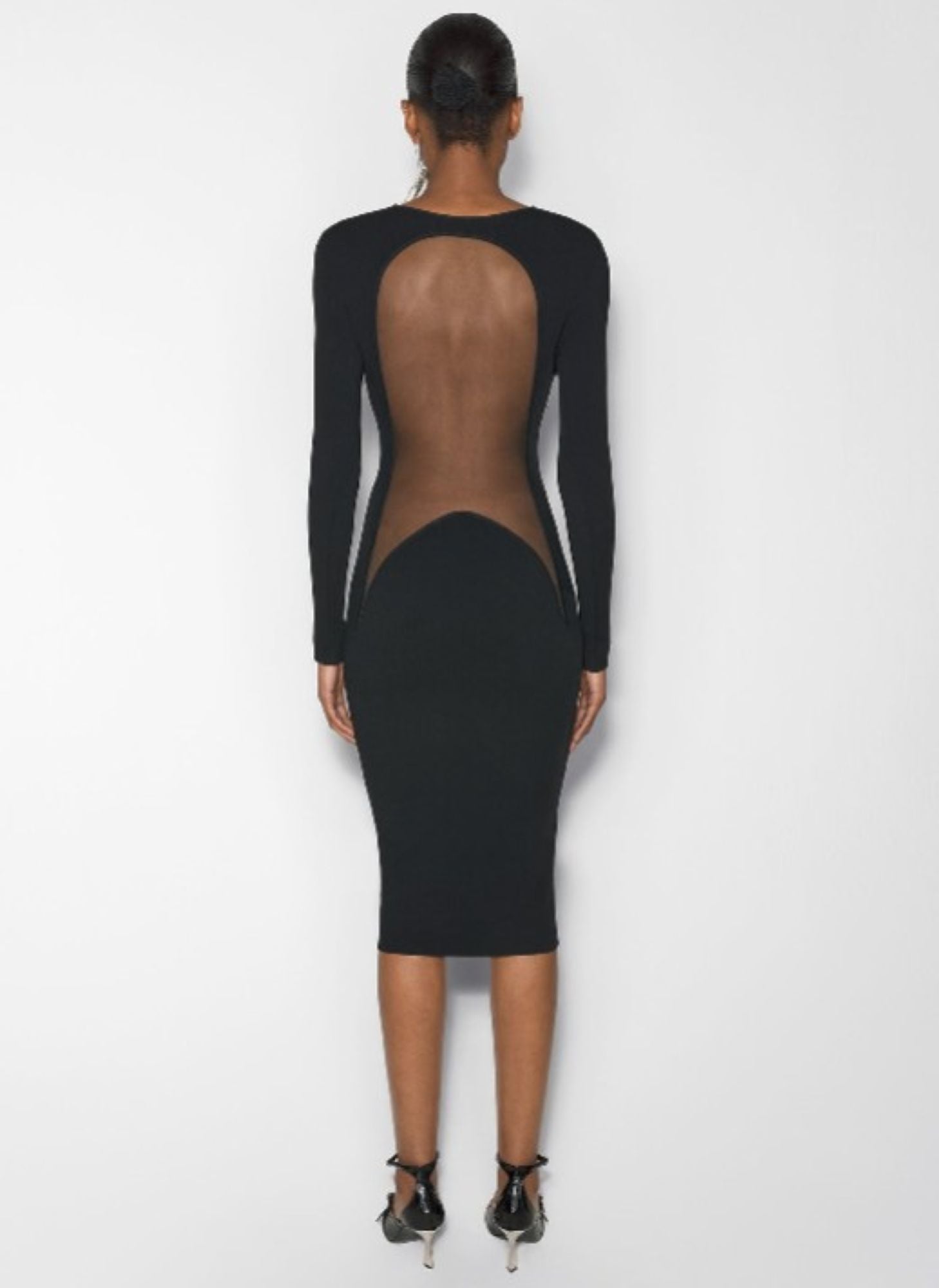 BLACK ILLUSION KNIT DRESS