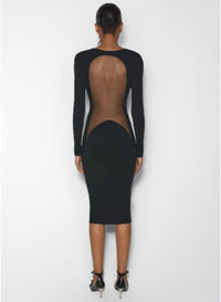 BLACK // black illusion knit dress