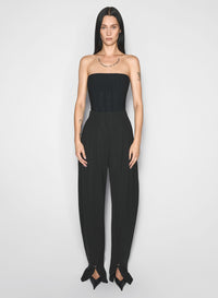 OFF WHITE BONING DETAIL KNIT BUSTIER