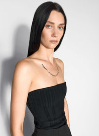 OFF WHITE BONING DETAIL KNIT BUSTIER