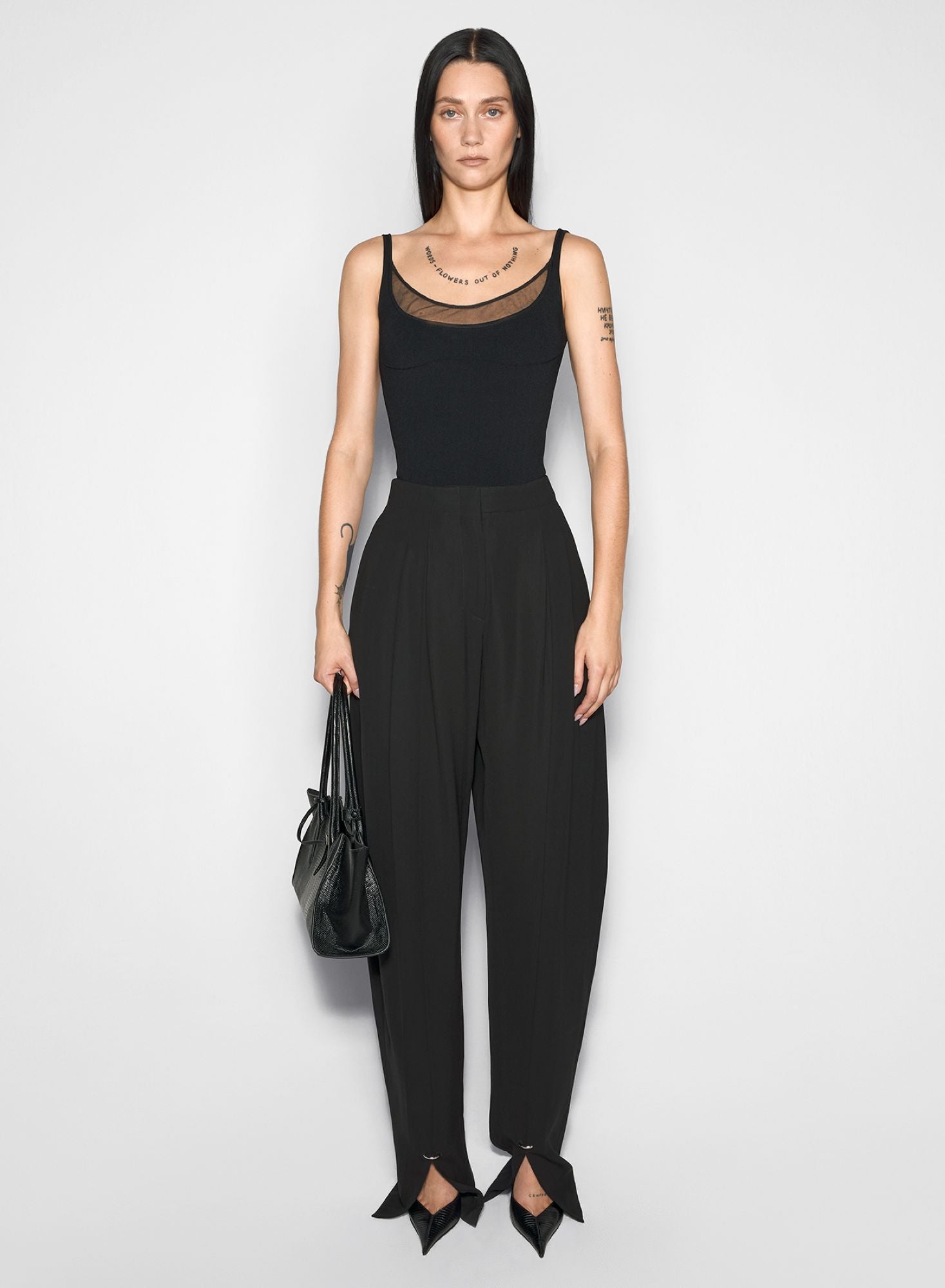 BLACK ILLUSION KNIT TANK TOP