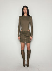 BLACK SHOULDER LOGO BODYSUIT