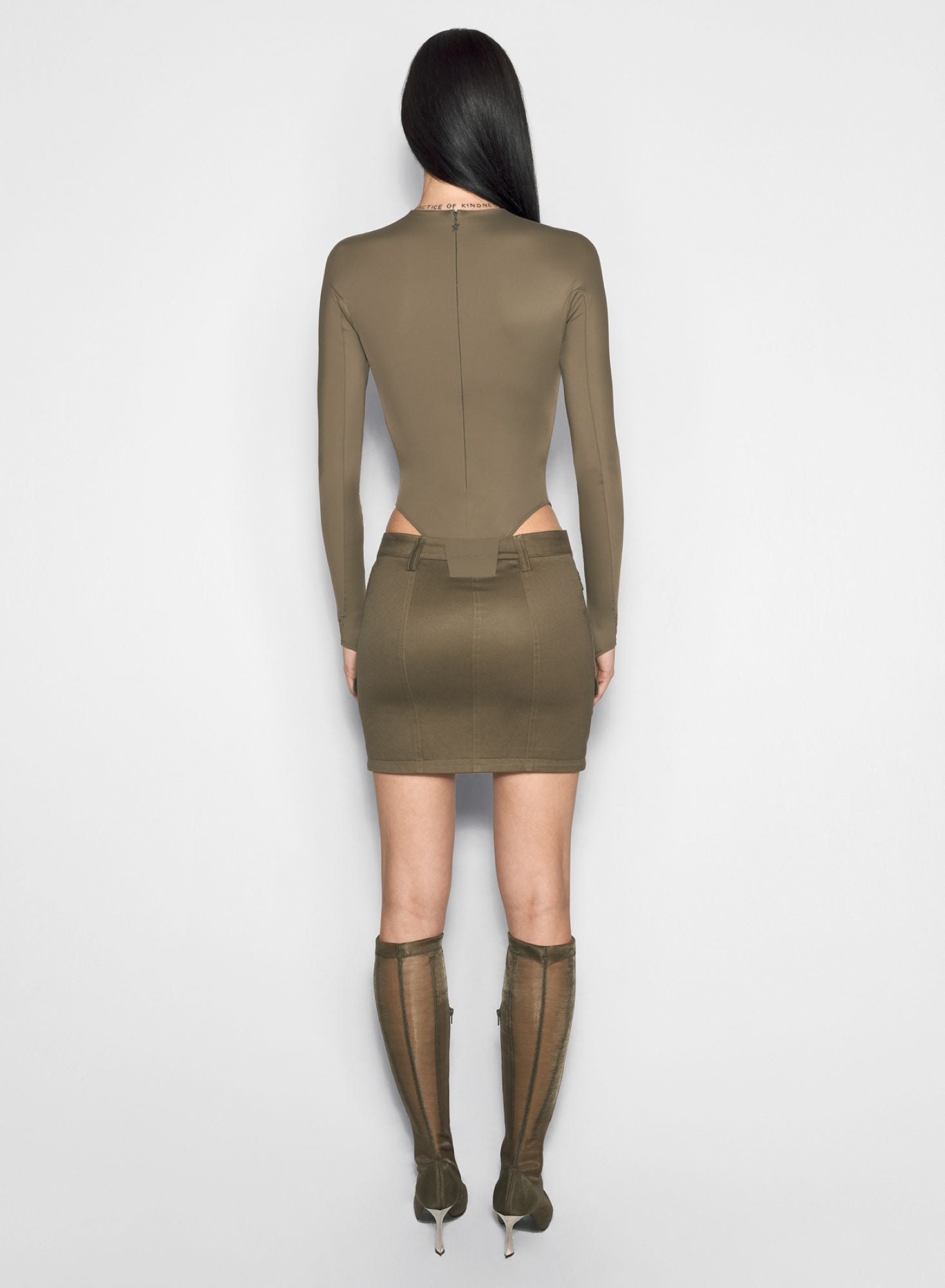 BLACK SHOULDER LOGO BODYSUIT