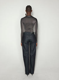 GREY SHOULDER LOGO BODYSUIT