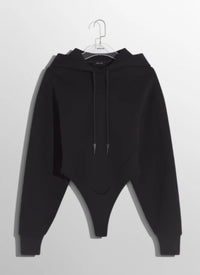 BLACK FLEECE HOODIE BODYSUIT