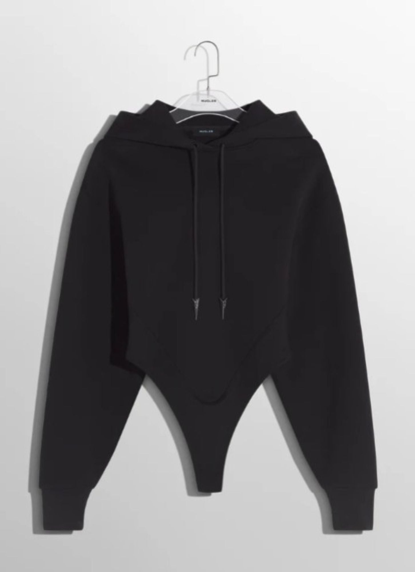 BLACK FLEECE HOODIE BODYSUIT