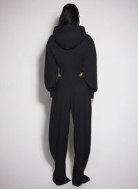 BLACK FLEECE HOODIE BODYSUIT