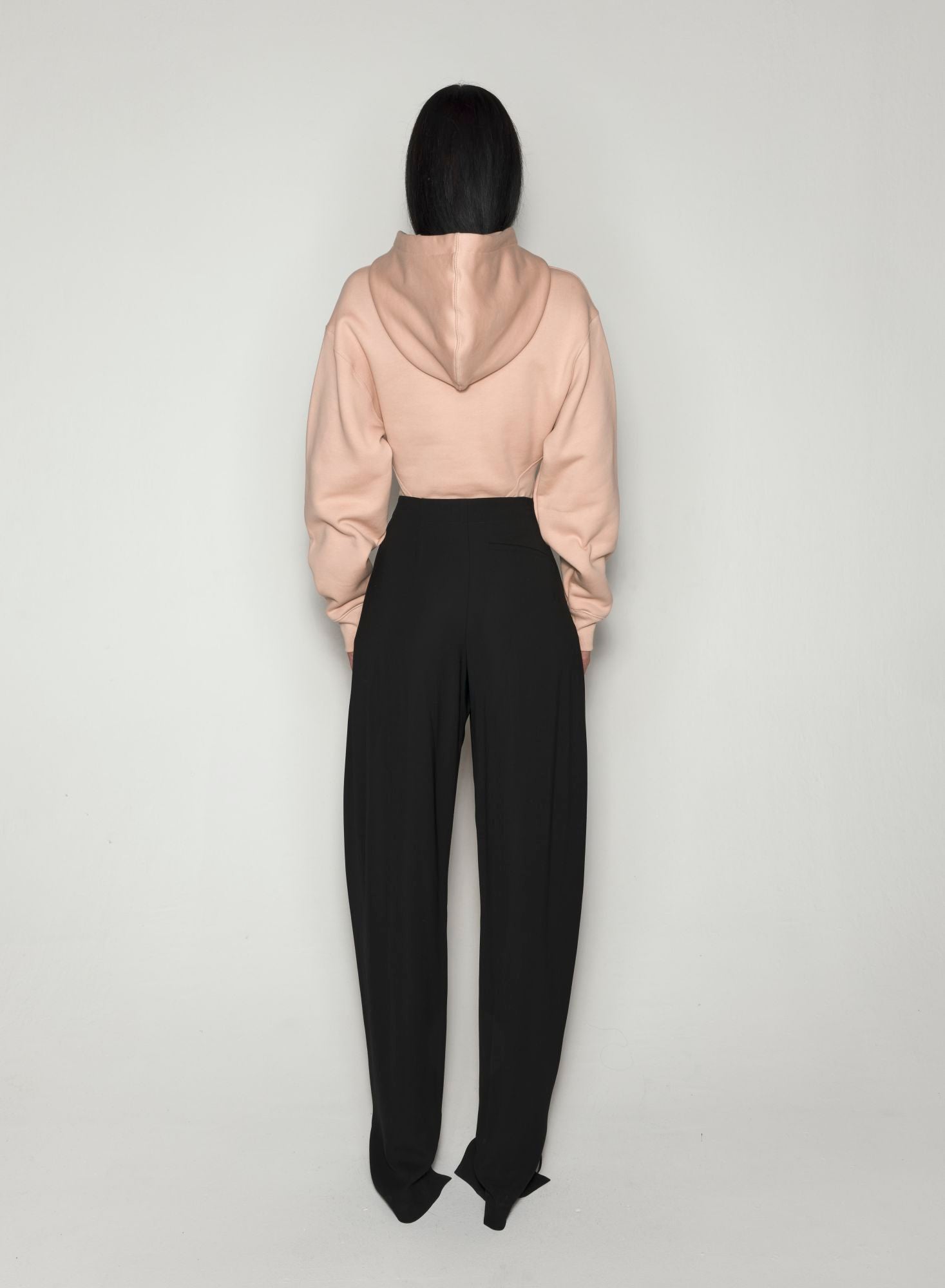 BLACK FLEECE HOODIE BODYSUIT