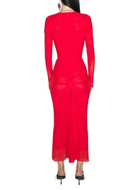 COQUELICOT // red ruched bodysuit