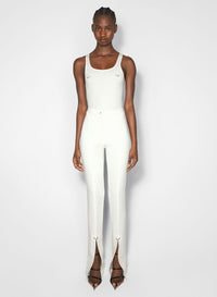 WHITE TANK PIERCED BODYSUIT