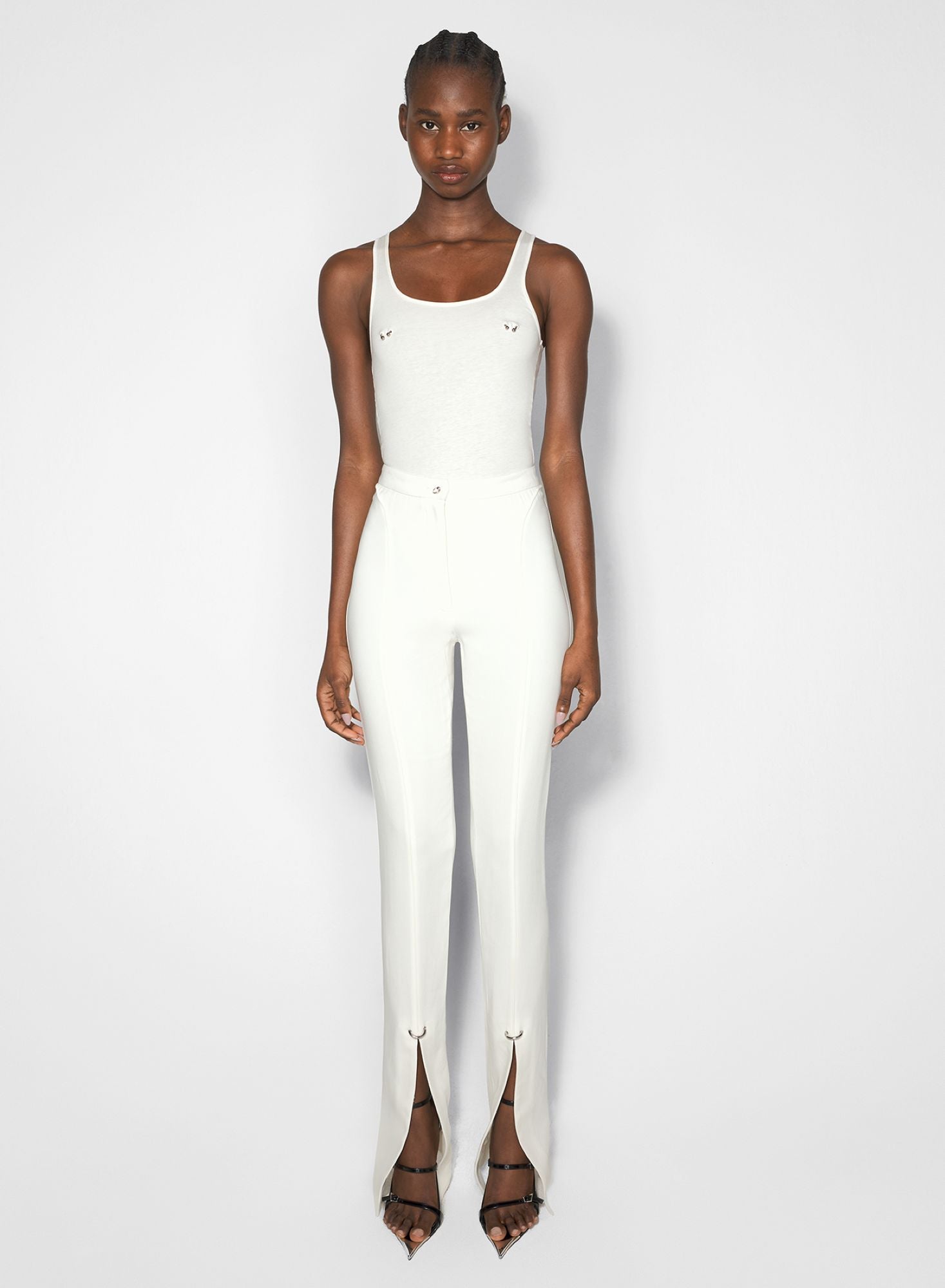 WHITE TANK PIERCED BODYSUIT