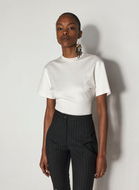 WHITE CORSET OPEN BACK JERSEY BODYSUIT