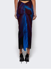 PRINT BLUE & RED FLOWERS // floral print ruched mesh skirt
