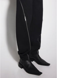 BLACK // black light fleece zipped track pants