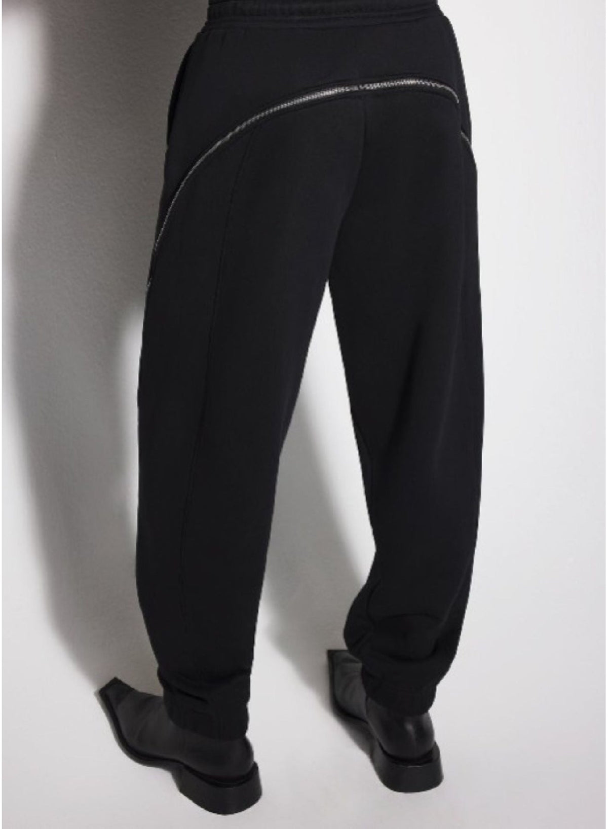 BLACK // black light fleece zipped track pants