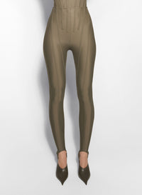 BLACK CORSETED LEGGINGS