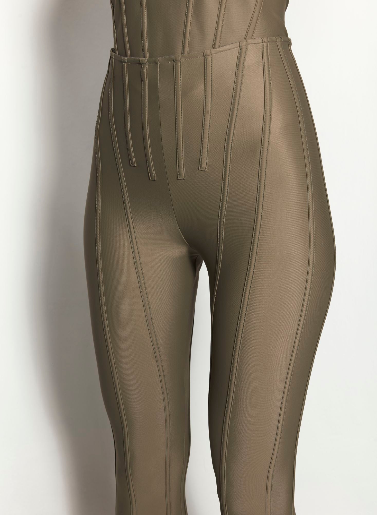 BLACK CORSETED LEGGINGS