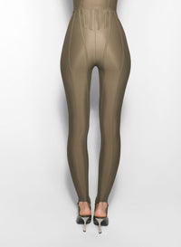 BLACK CORSETED LEGGINGS