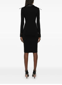 BLACK // spiky-collar midi dress