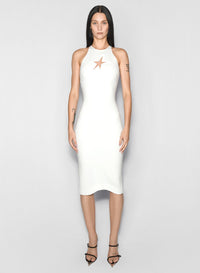 WHITE STAR SLEEVELESS DRESS