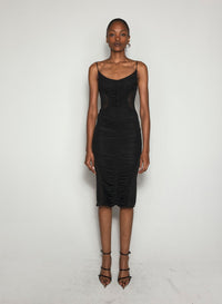WHITE RUCHED DRESS
