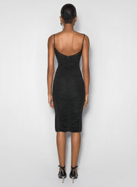 WHITE RUCHED DRESS