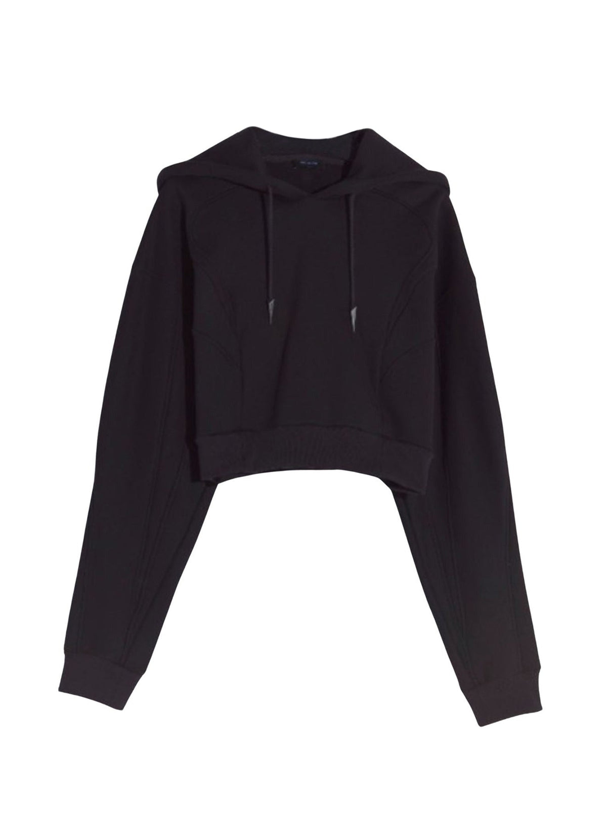 BLACK // black spiral cropped hoodie