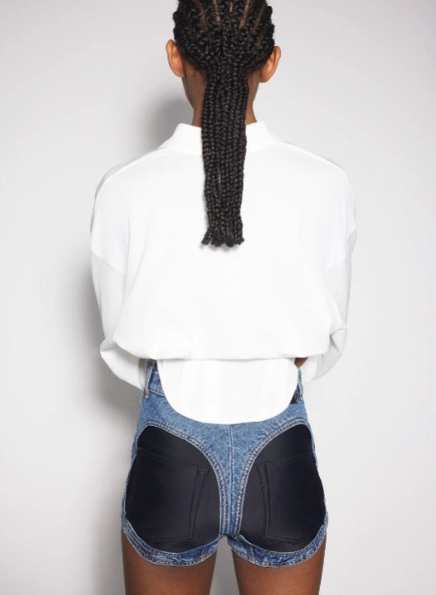 WHITE CORSETED POLO