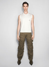 WHITE PIERCED SLEEVELESS TOP