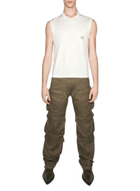 SNOW // white pierced sleeveless top