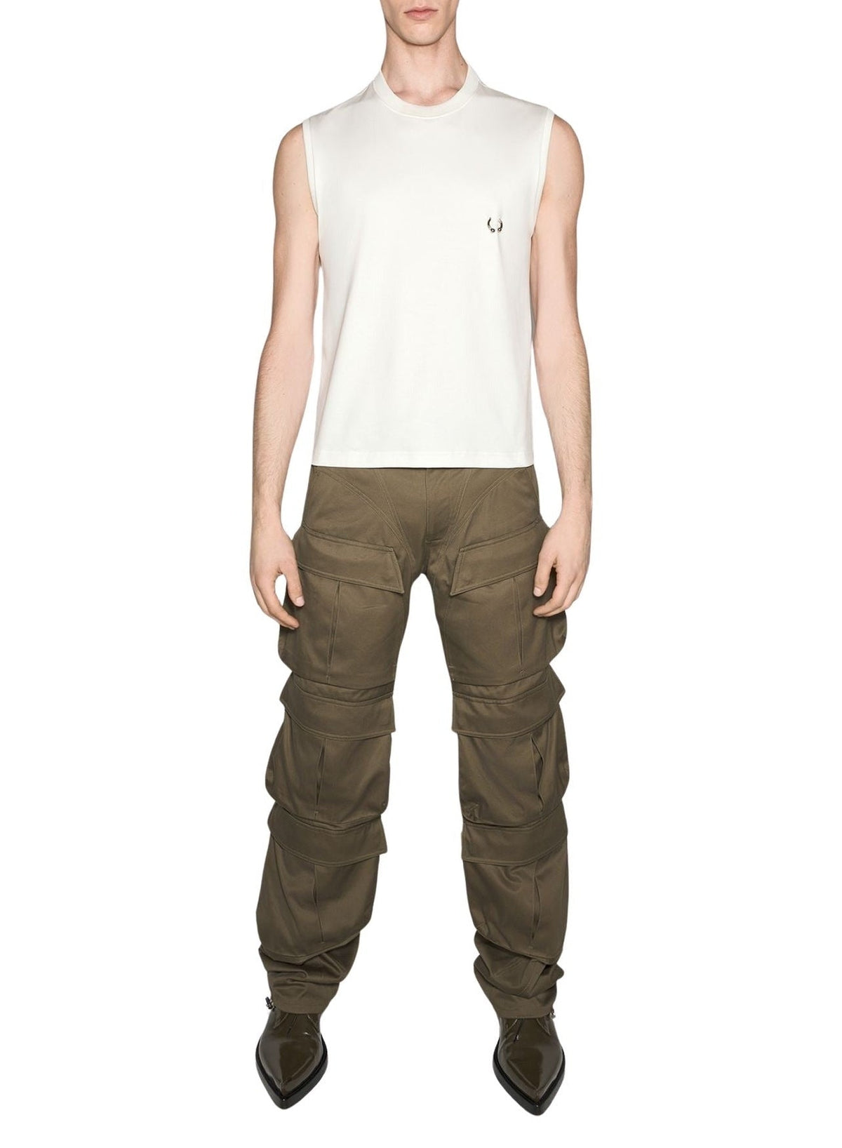 SNOW // white pierced sleeveless top