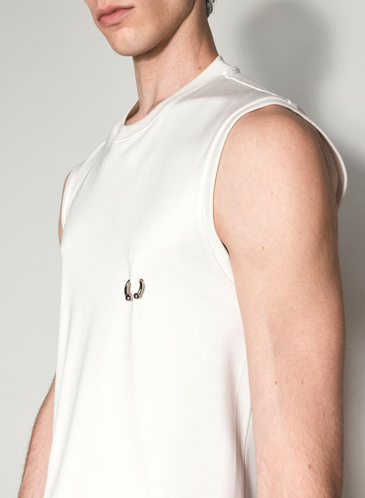SNOW // white pierced sleeveless top