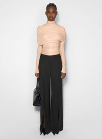 BEIGE RUCHED TOP