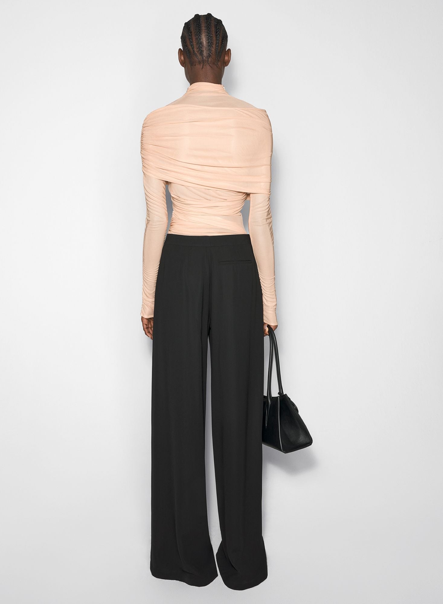 BEIGE RUCHED TOP
