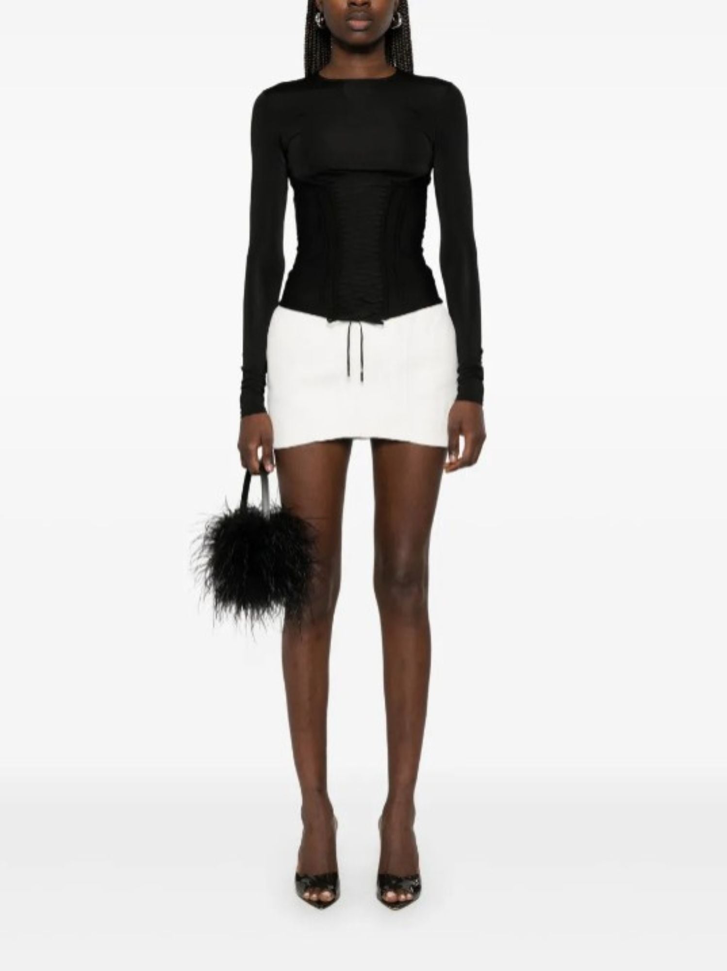 BLACK LACED CORSET TOP