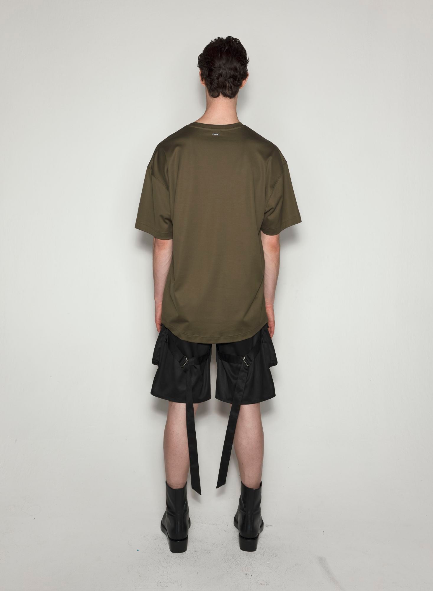 BLACK OVERSIZED PIERCED T-SHIRT