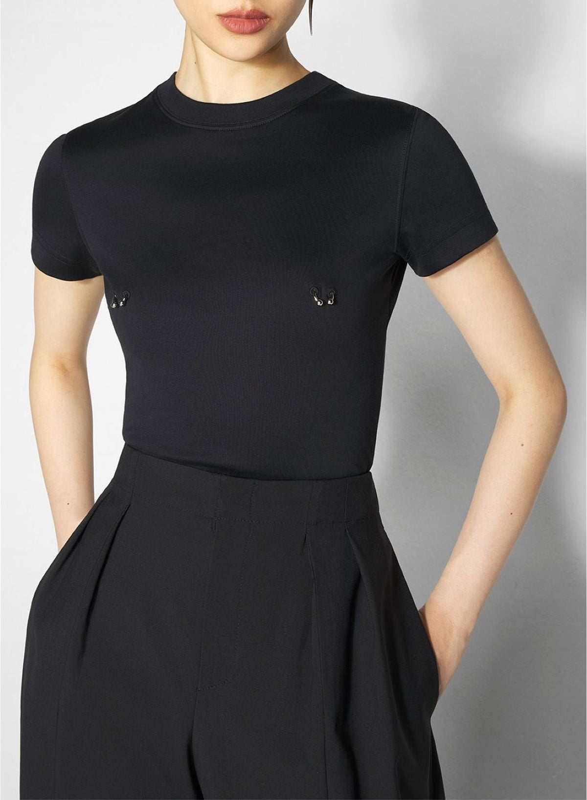 BLACK // black pierced baby t-shirt