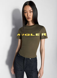T-shirt avec logo Mugler - Kaki & Lime