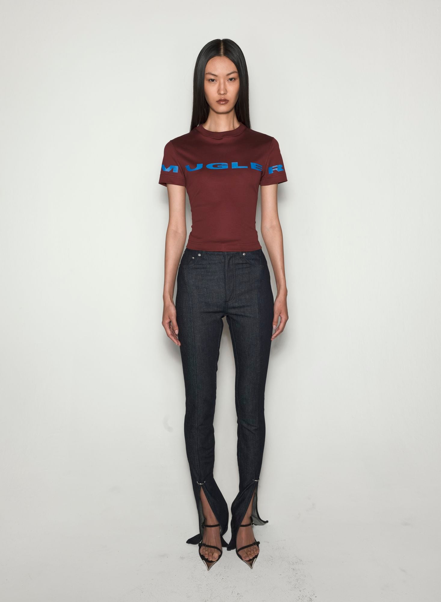 KHAKI MUGLER LOGO T-SHIRT