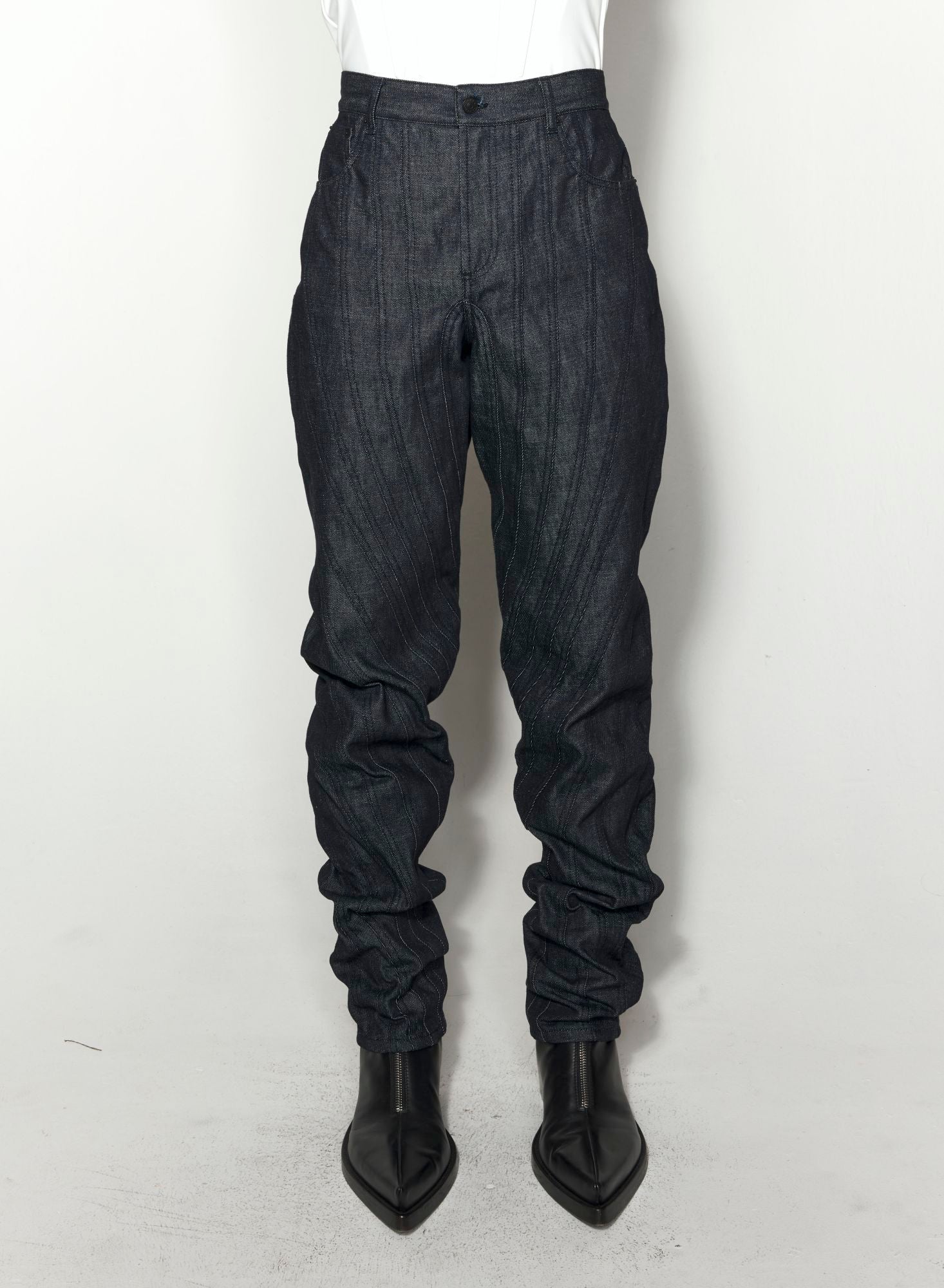 RAW BLUE SPIRAL BAGGY JEANS