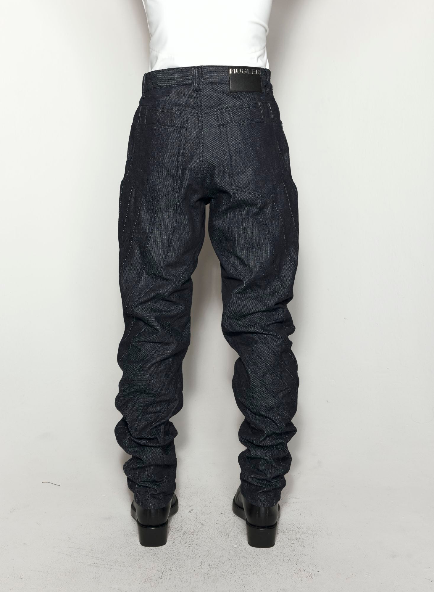 RAW BLUE SPIRAL BAGGY JEANS
