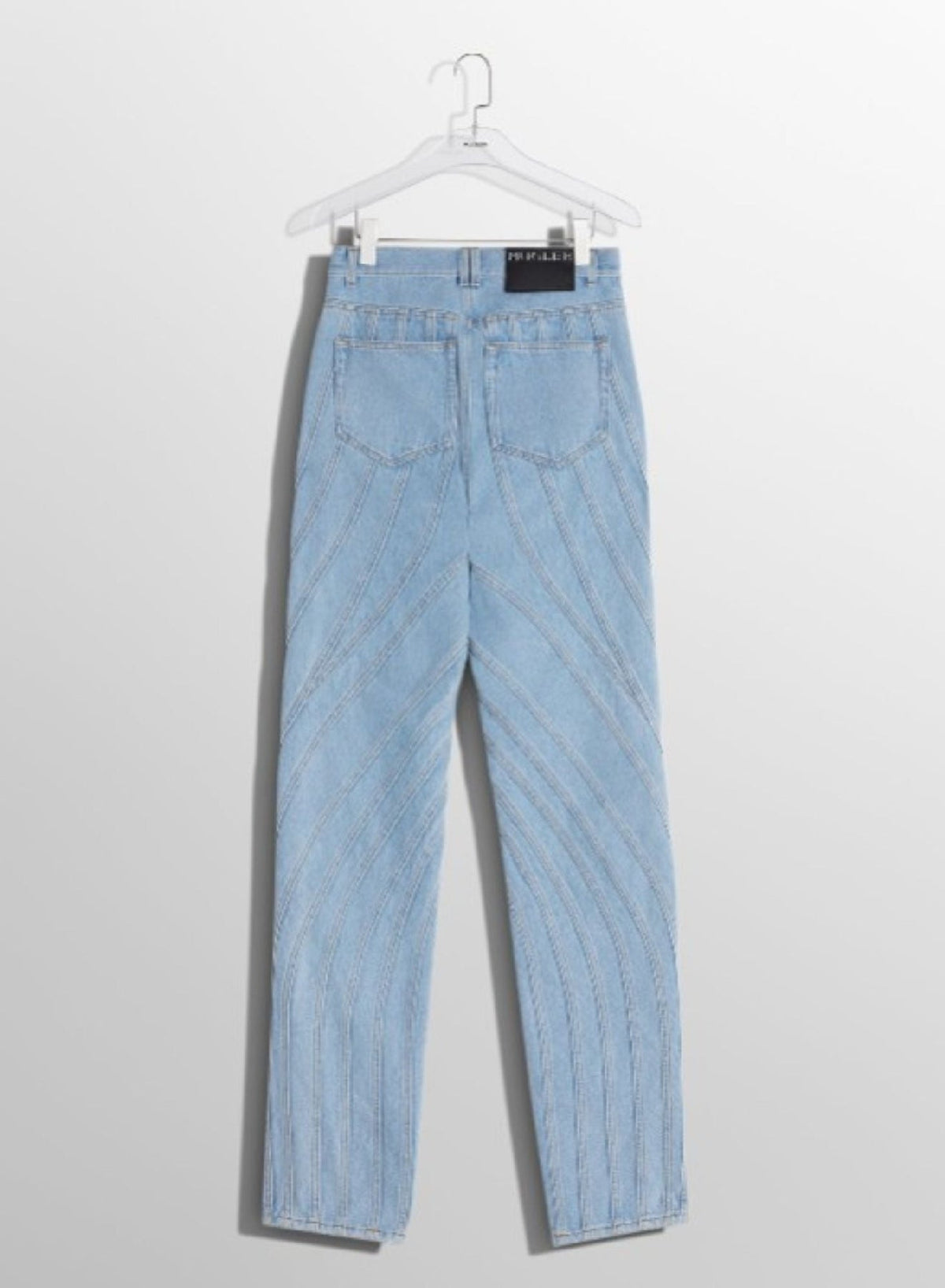 MEDIUM BLUE // blue spiral baggy jeans
