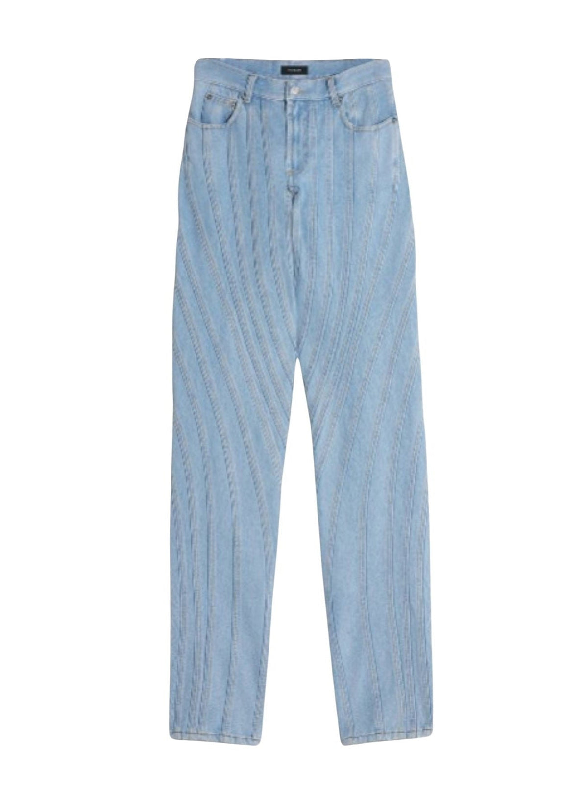 MEDIUM BLUE // blue spiral baggy jeans