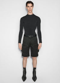 RAW BLUE BI-MATERIAL DENIM SHORTS