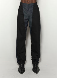 RAW BLUE BI-COLOR STRAIGHT LEG JEANS