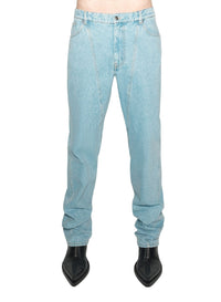 MEDIUM BLUE // blue straight leg jeans