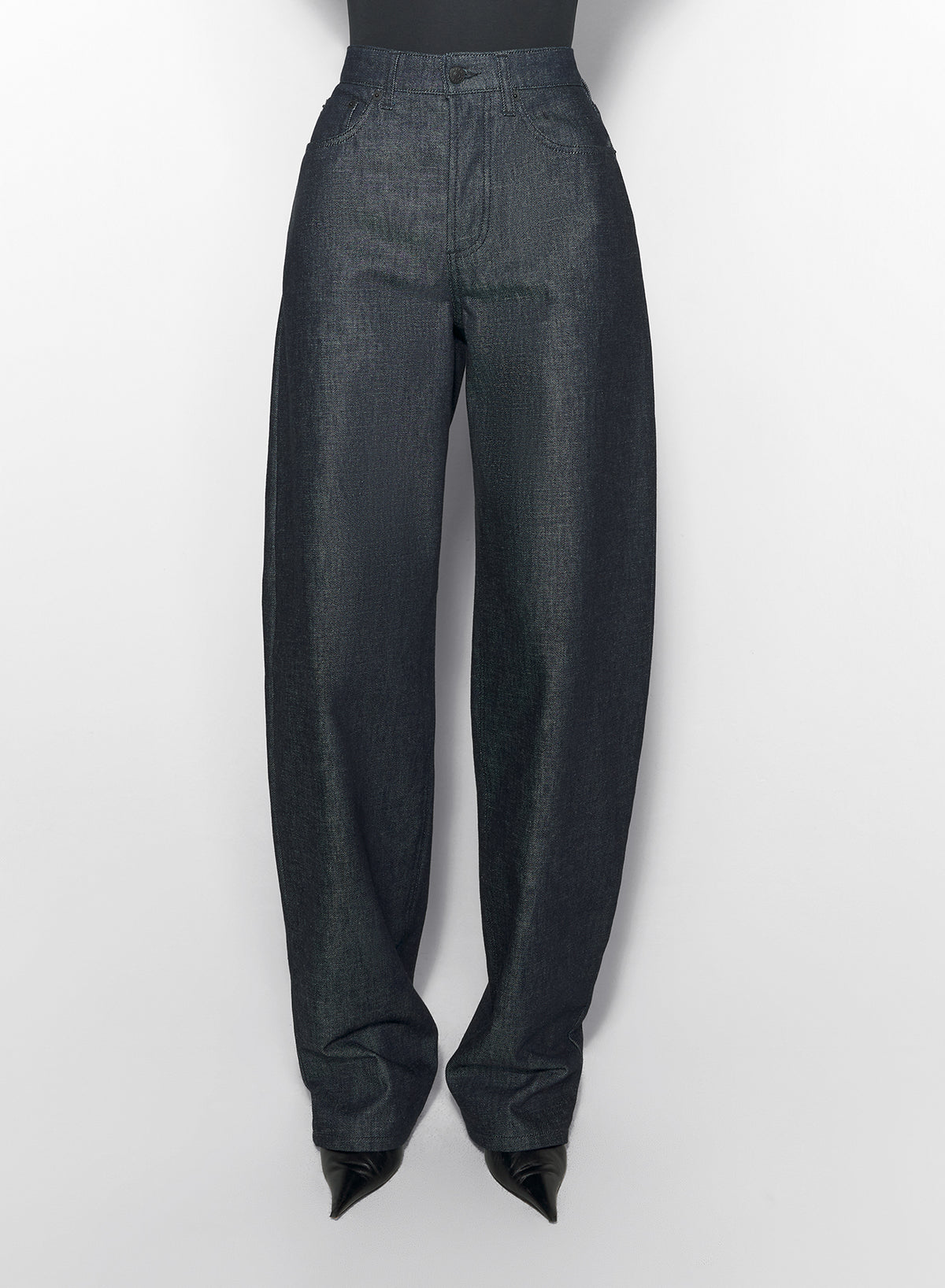 Jean brut à lanières et jambes larges - Raw Blue