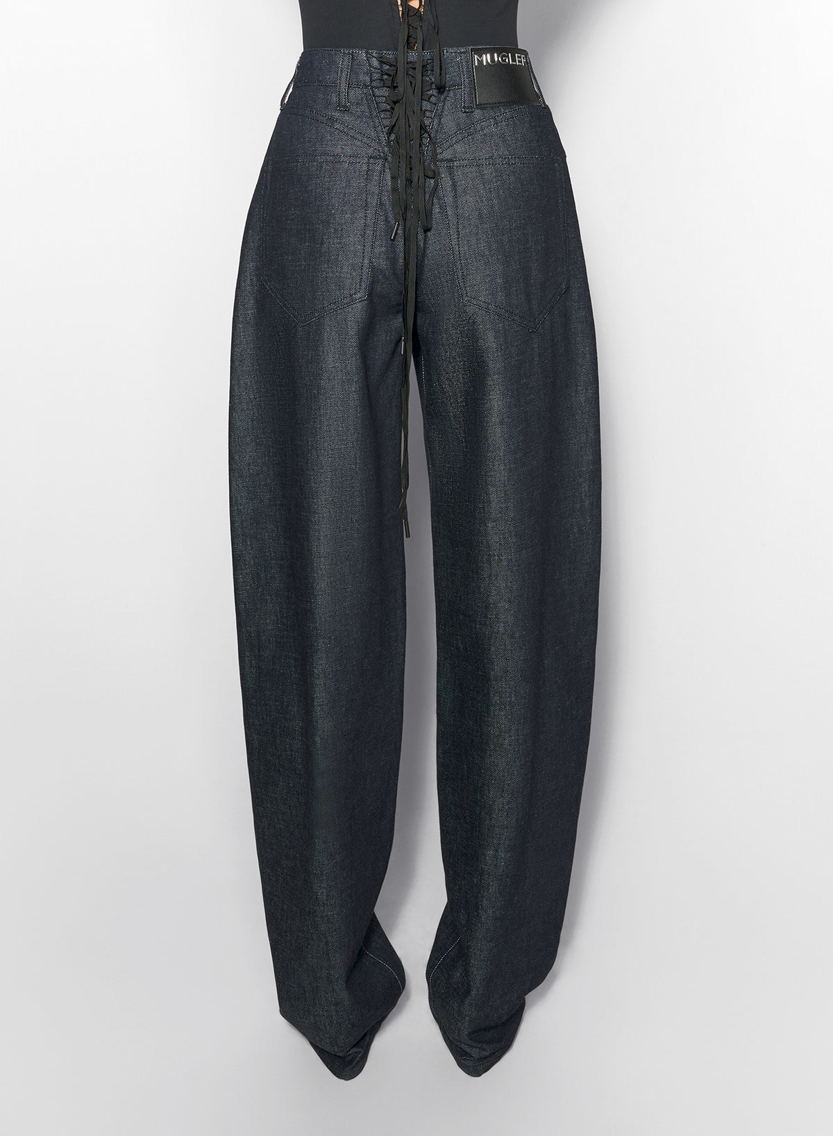 Jean brut à lanières et jambes larges - Raw Blue